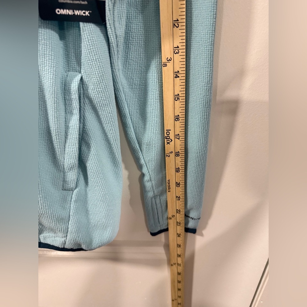 Columbia Omni-Wick Fleece Hoodie Pullover XS Aqua Blue Lightweight Active NWT - Picture 8 of 10